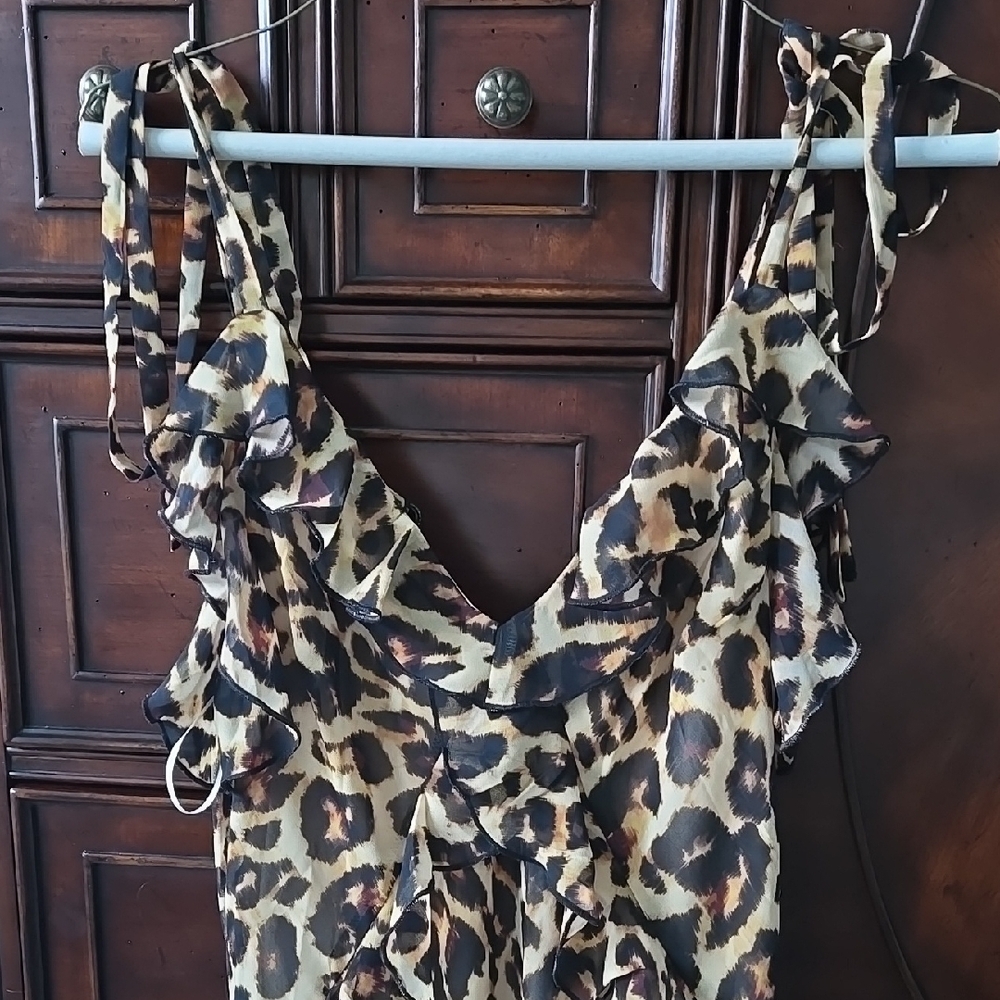 Leopard Print Ruffle Dress